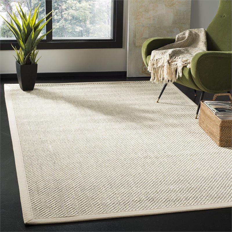Safavieh Natural Fiber 10' x 14' Rug in Black and Ivory