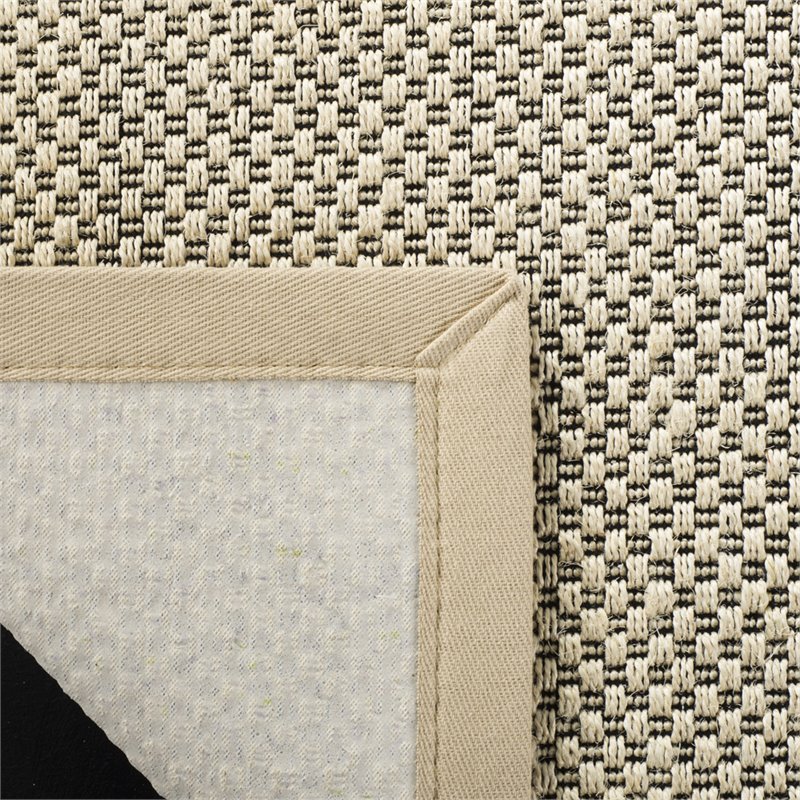 Safavieh Natural Fiber 10' x 14' Rug in Black and Ivory