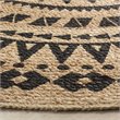 Safavieh Natural Fiber 7' Round Hand Woven Jute Rug in Black