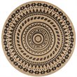 Safavieh Natural Fiber 7' Round Hand Woven Jute Rug in Black