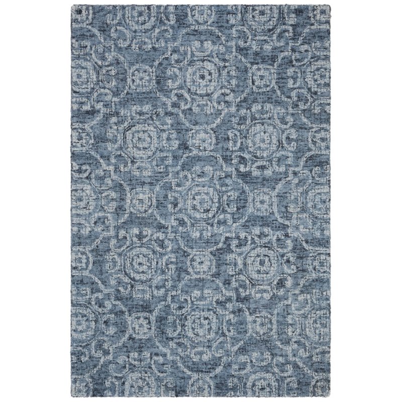 Safavieh Abstract 4' x 6' Hand Tufted Wool Rug in Blue
