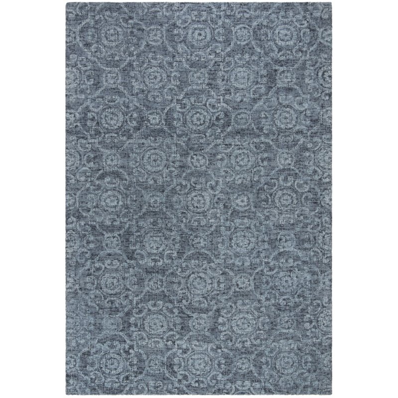 Safavieh Abstract 5' x 8' Hand Tufted Wool Rug in Blue
