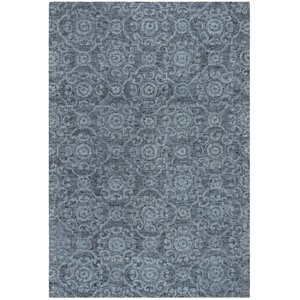 Safavieh Abstract 5' x 8' Hand Tufted Wool Rug in Blue
