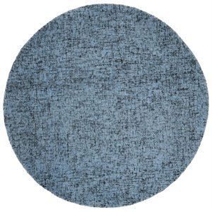 Safavieh Abstract 6' Round Hand Tufted Wool Rug in Blue