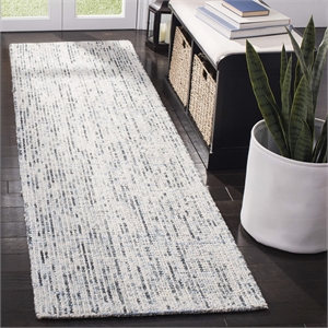 Safavieh Abstract 2'3&quot x 8' Hand Tufted Wool Runner Rug in Blue