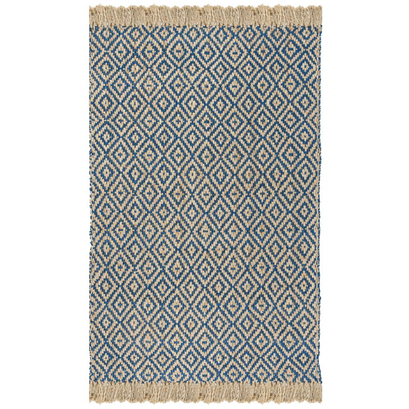 Safavieh Natural Fiber 10' x 14' Hand Woven Jute Rug in Tropical Blue