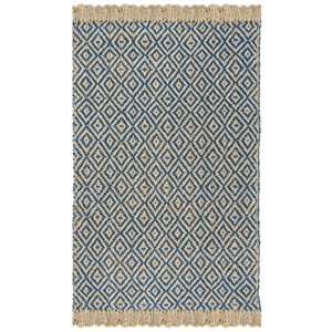 Safavieh Natural Fiber 10' x 14' Hand Woven Jute Rug in Tropical Blue
