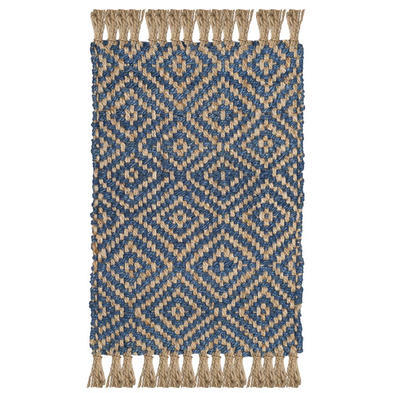 Safavieh Natural Fiber 2' x 3' Hand Woven Jute Rug in Tropical Blue