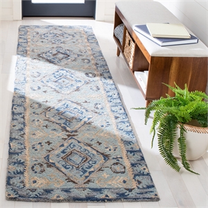 Safavieh Aspen 2'3&quot x 9' Hand Tufted Wool Runner Rug in Blue