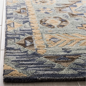 Safavieh Aspen 2'3&quot x 5' Hand Tufted Wool Rug in Blue and Beige