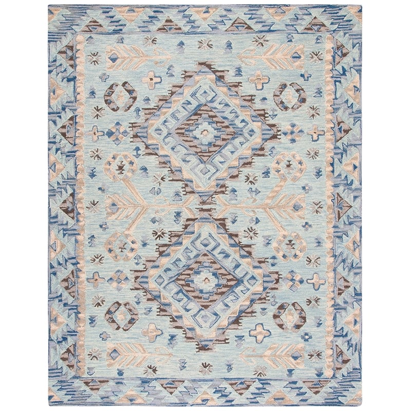 Safavieh Aspen 9' x 12' Hand Tufted Wool Rug in Blue and Beige