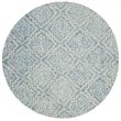 Safavieh Abstract 6' Round Hand Tufted Wool Rug in Blue and Gray