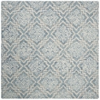 Safavieh Abstract 6' Square Hand Tufted Wool Rug in Blue and Gray