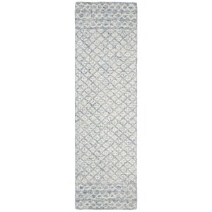 Safavieh Abstract 2'3&quot x 8' Hand Tufted Wool Runner Rug in Blue
