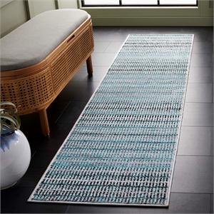Safavieh Skyler 2' x 6' Runner Rug in Blue and Gray
