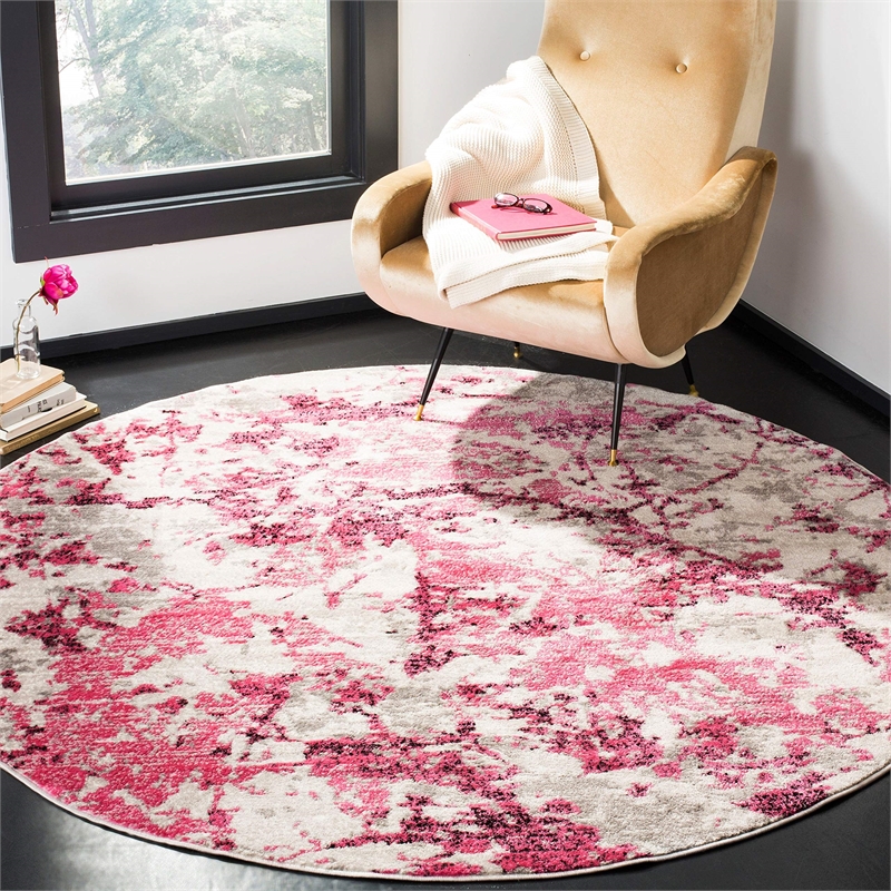 Safavieh Skyler 4' Round Rug in Blue and Ivory