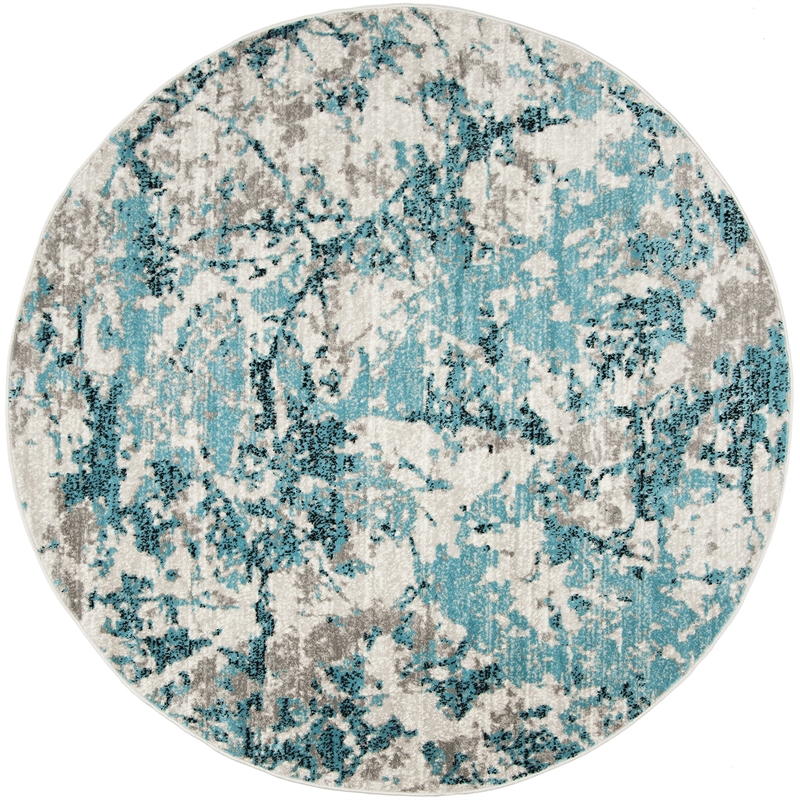Safavieh Skyler 8' Round Rug in Blue and Ivory
