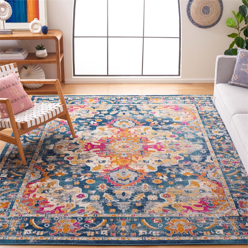 Safavieh Madison 8' x 10' Rug in Blue and Yellow