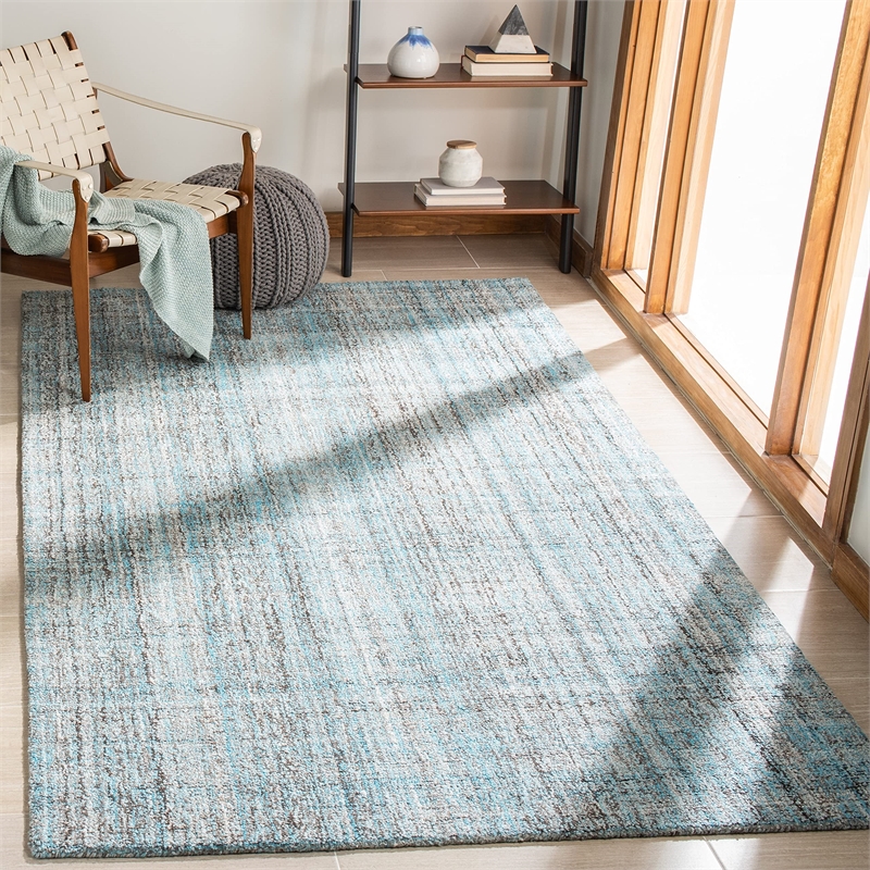 Safavieh Abstract 6' Square Hand Tufted Rug in Camel and Black