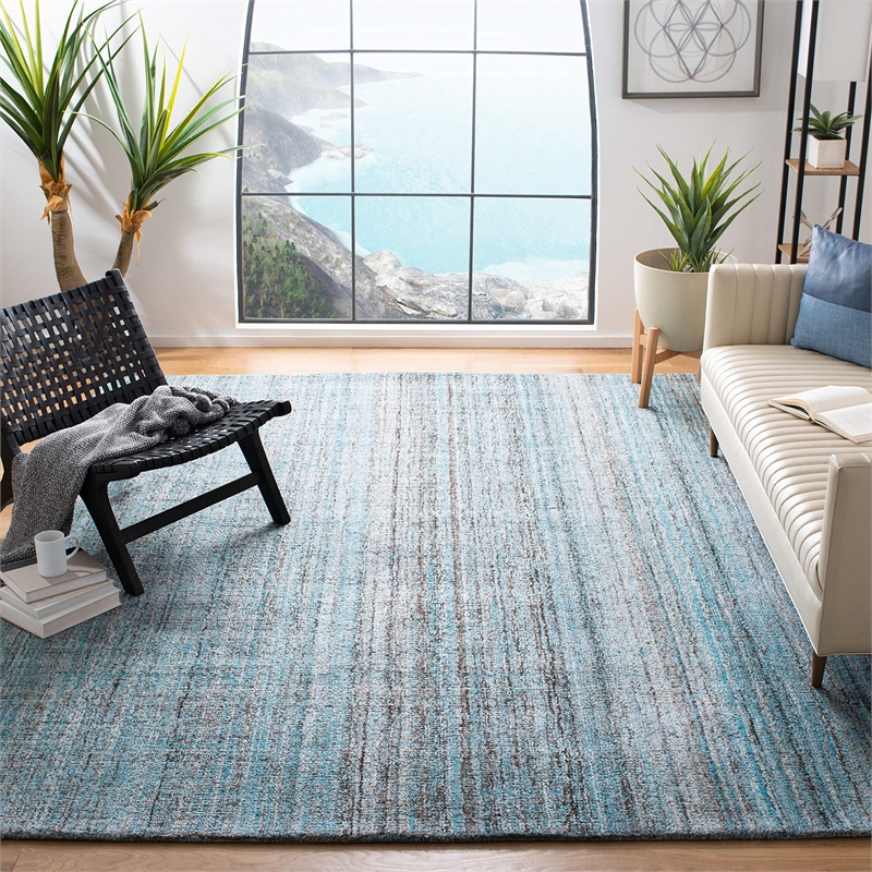 Safavieh Abstract 6' Square Hand Tufted Rug in Camel and Black