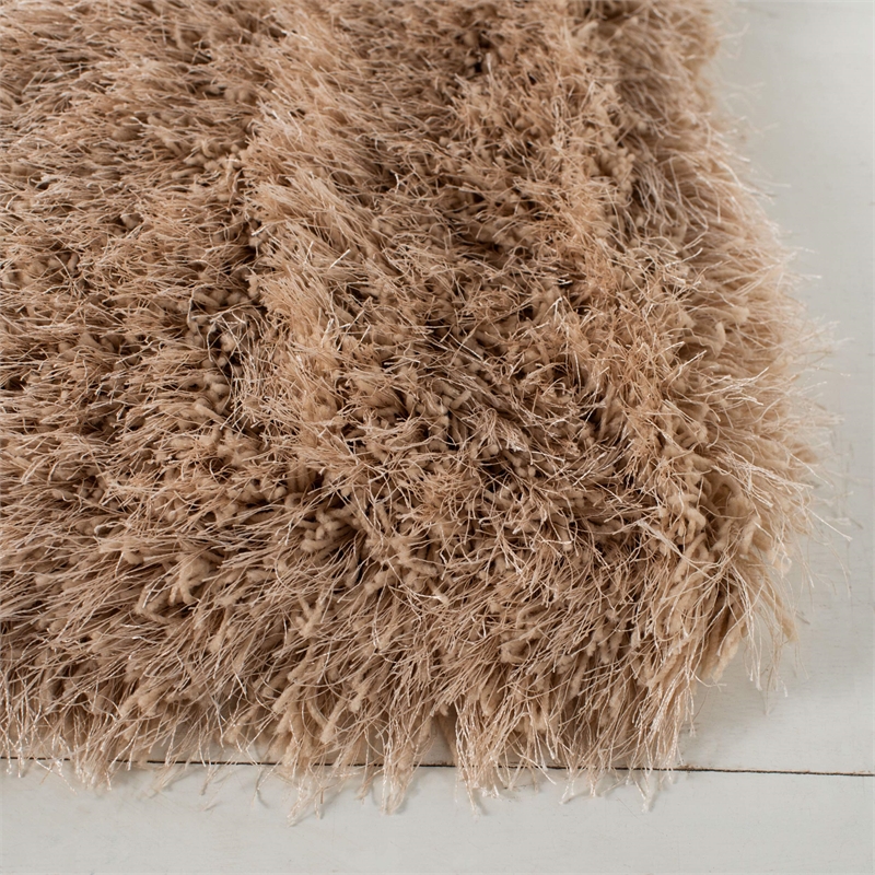 Safavieh Venice 4' Square Hand Tufted Shag Rug in Champagne