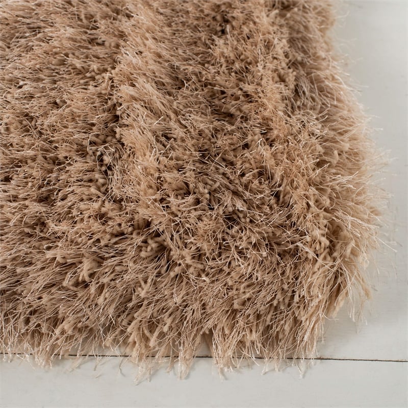 Safavieh Venice 8' Square Hand Tufted Shag Rug in Champagne