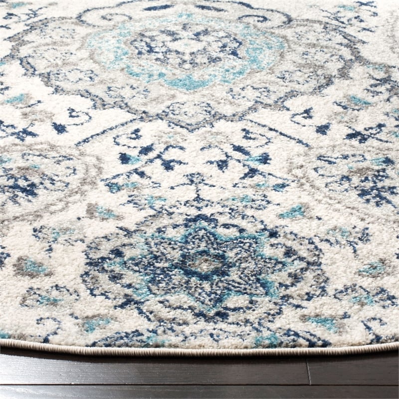 Safavieh Madison 11' Round Rug in Cream and Light Gray