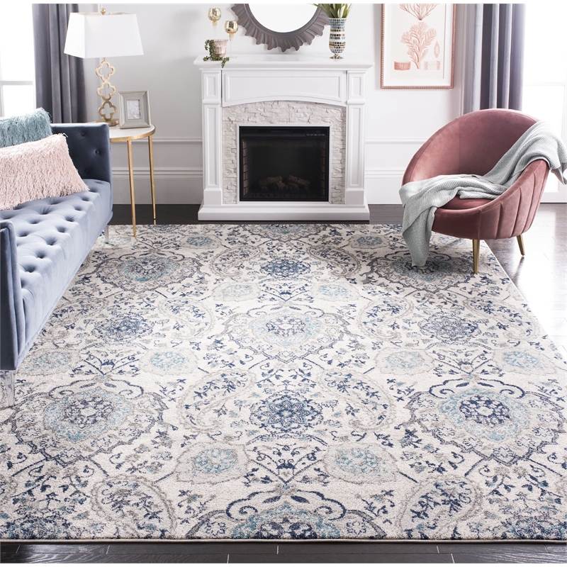 Safavieh Madison 11' Square Rug in Cream and Light Gray