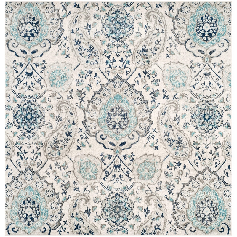 Safavieh Madison 11' Square Rug in Cream and Light Gray