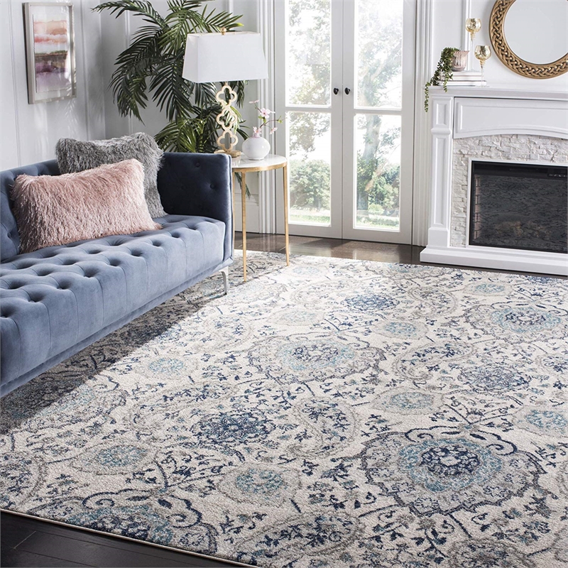 Safavieh Madison 11' Square Rug in Cream and Light Gray