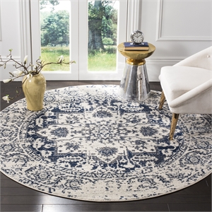 Safavieh Madison 11' Round Rug in Cream and Navy
