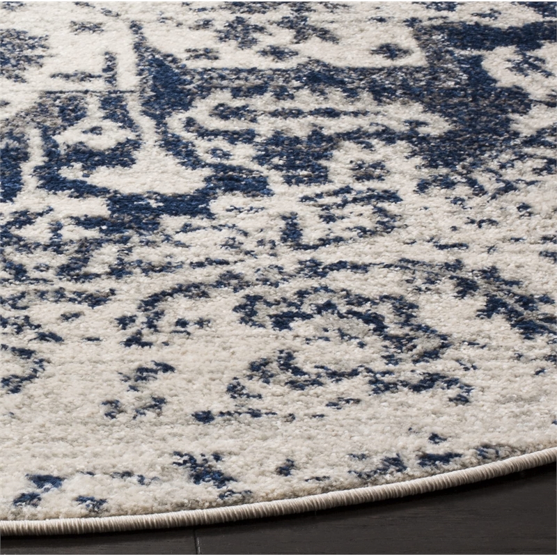 Safavieh Madison 11' Round Rug in Cream and Navy