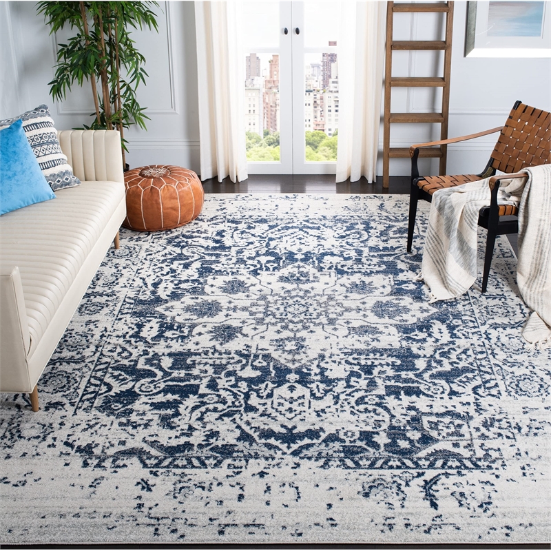 Safavieh Madison 11' Square Rug in Cream and Navy