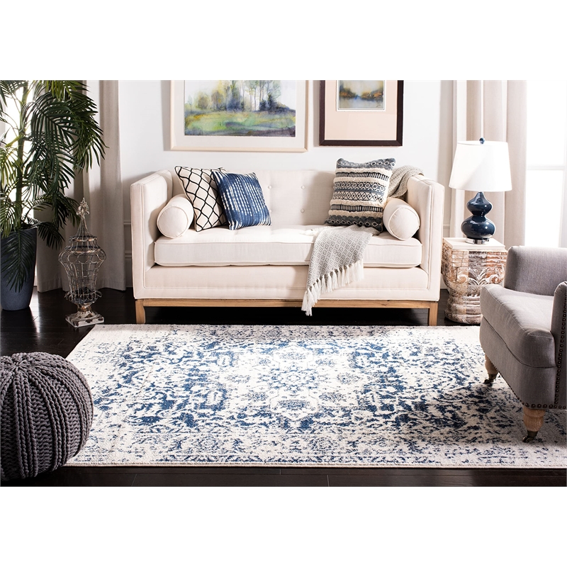 Safavieh Madison 11' Square Rug in Cream and Navy