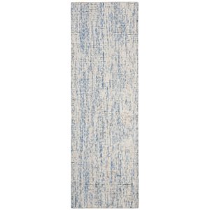Safavieh Abstract 2'3&quot x 8' Hand Tufted Wool Runner Rug in Dark Blue