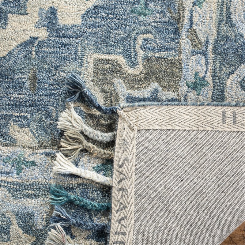 Safavieh Aspen 9' x 12' Hand Tufted Wool Rug in Dark Blue and Gray