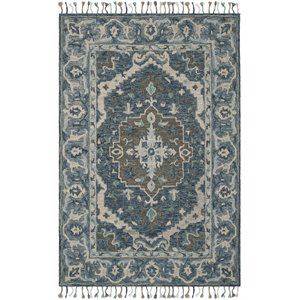 Safavieh Aspen 6' x 9' Hand Tufted Wool Rug in Dark Blue and Gray