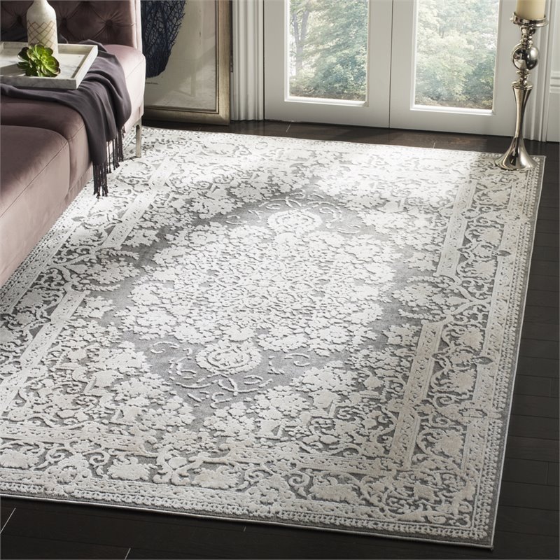 Safavieh Reflection 10' x 14' Rug in Dark Gray and Cream