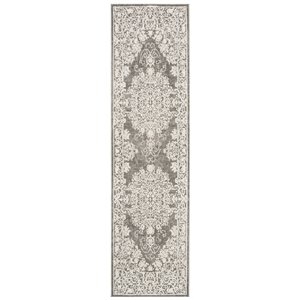 Safavieh Reflection 2'3&quot x 6' Runner Rug in Dark Gray and Cream