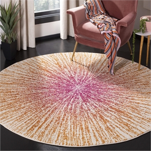 Safavieh Evoke 3' Round Rug in Fuchsia and Orange