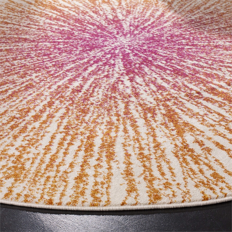 Safavieh Evoke 3' Round Rug in Fuchsia and Orange