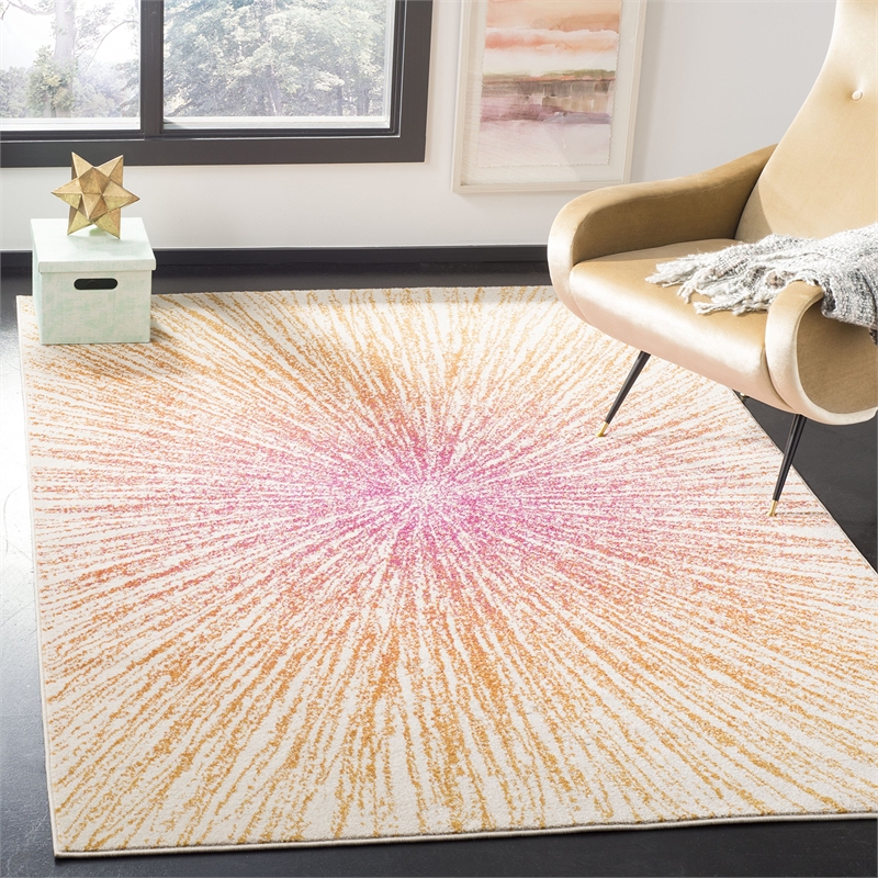 Safavieh Evoke 4' x 6' Rug in Fuchsia and Orange