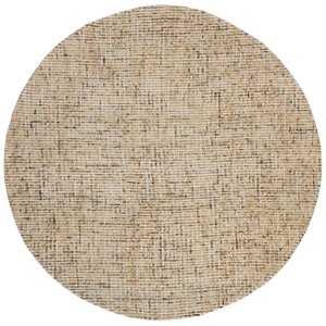 Safavieh Abstract 6' Round Hand Tufted Wool Rug in Gold and Blue