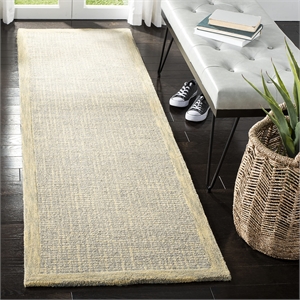 Safavieh Abstract 2'3&quot x 8' Hand Tufted Wool Runner Rug in Gold