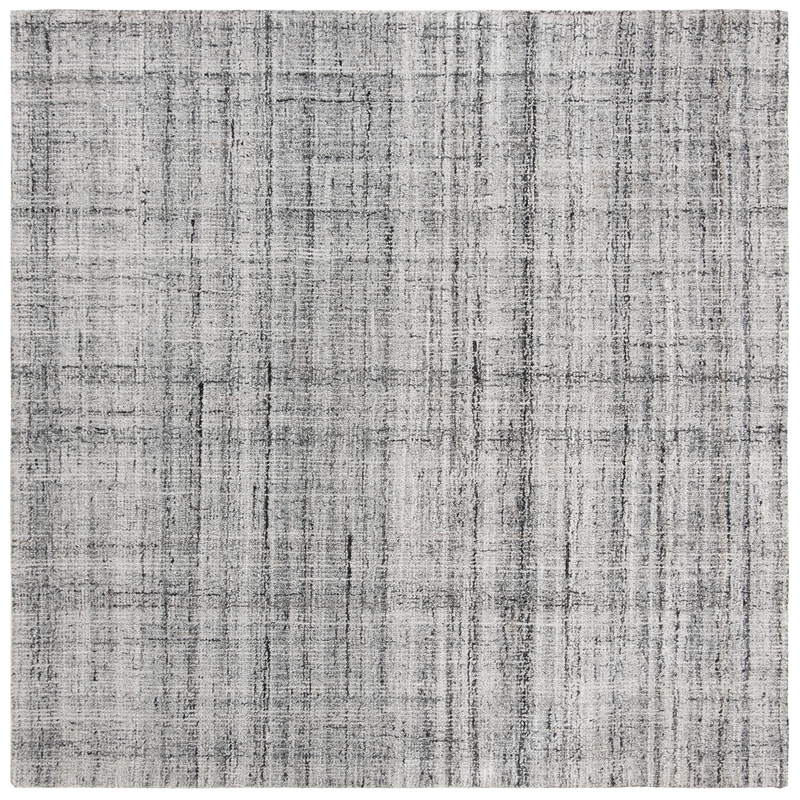Safavieh Abstract 6' Square Hand Tufted Rug in Gray and Black