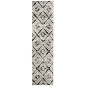 Safavieh Skyler 2' x 6' Runner Rug in Gray and Black