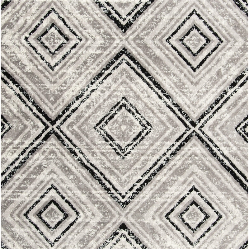 Safavieh Skyler 4' Square Rug in Gray and Black
