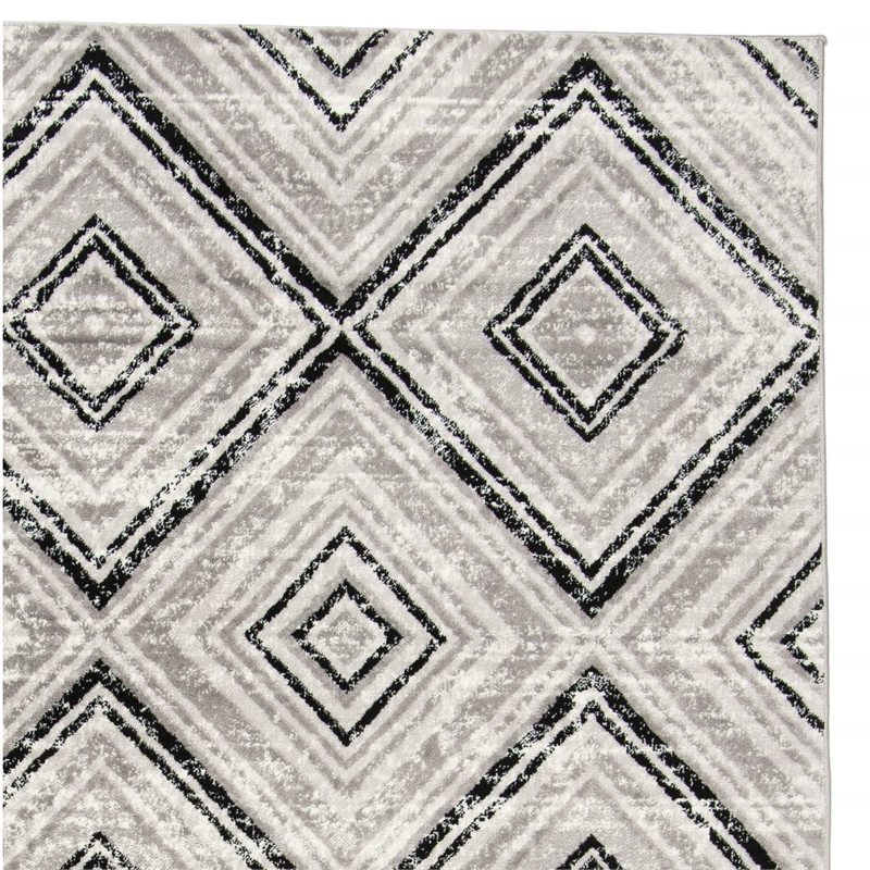 Safavieh Skyler 4' Square Rug in Gray and Black