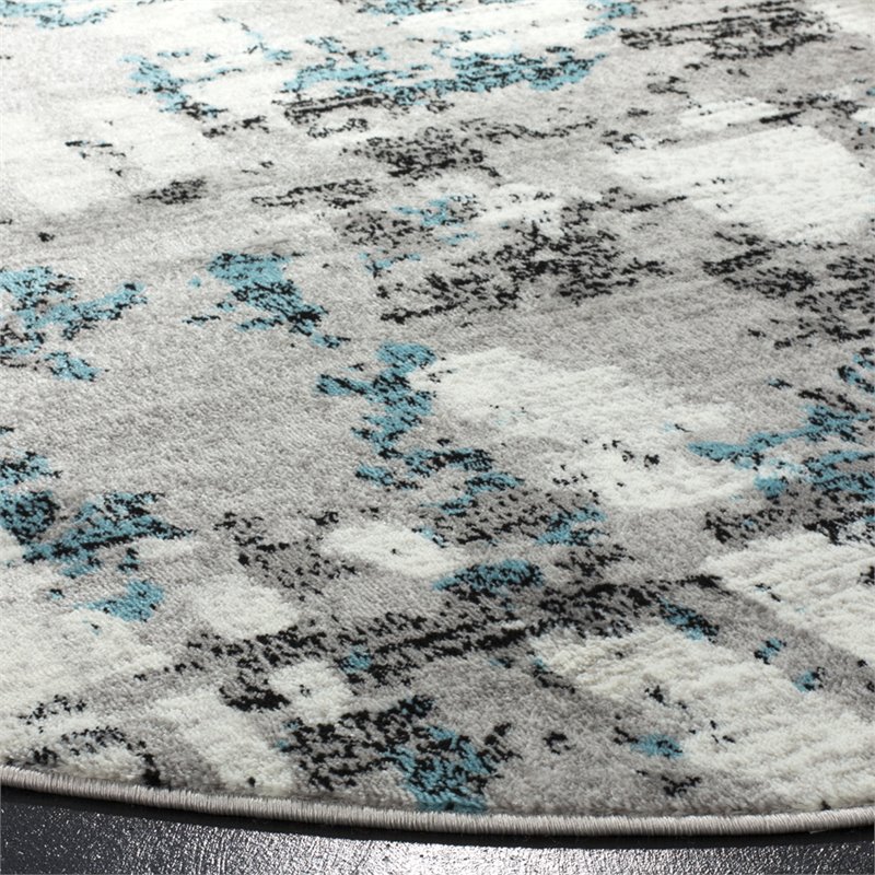 Safavieh Skyler 4' Round Rug in Gray and Blue