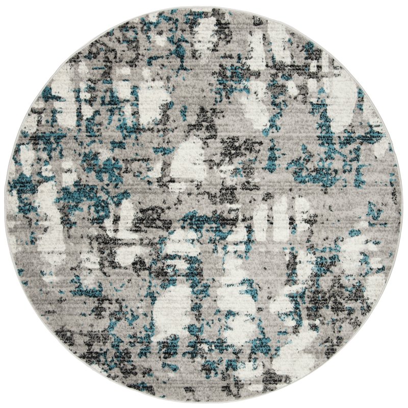 Safavieh Skyler 4' Round Rug in Gray and Blue